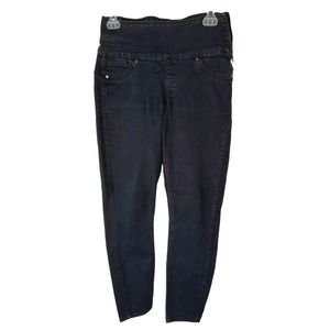 Spanx Womens Jeans M Skinny Zip Side Dark Blue 27.5" Inseam